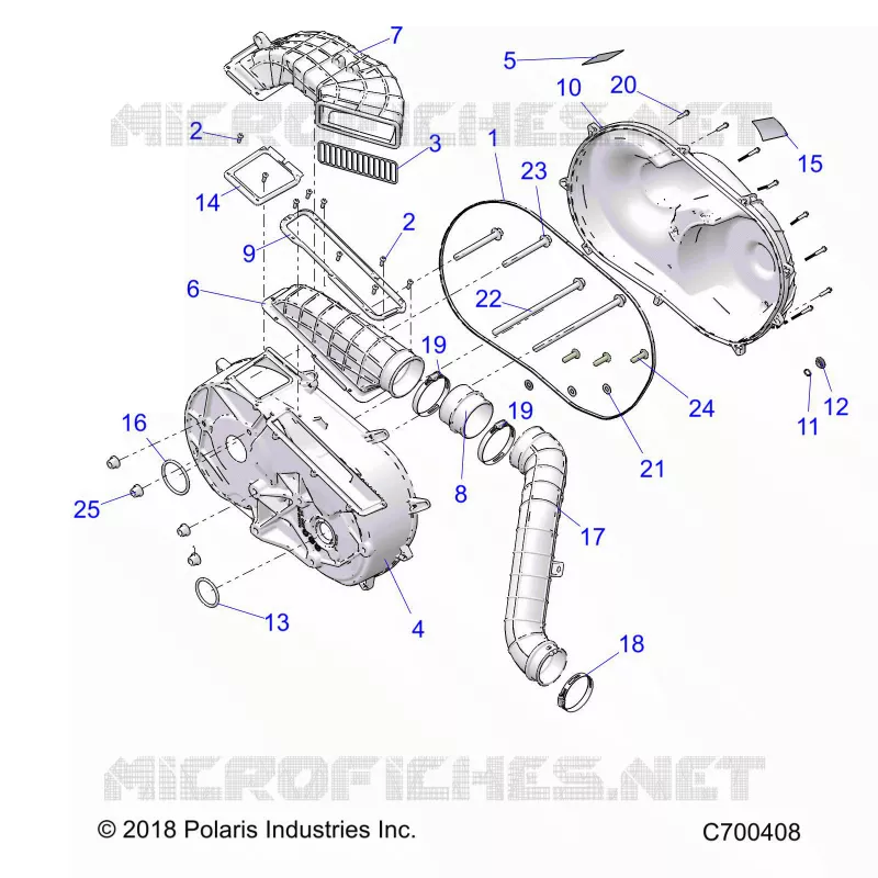 DRIVE TRAIN, CLUTCH COVER AND DUCTING