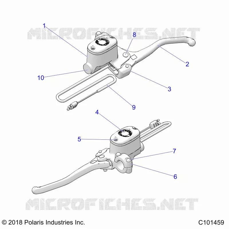 FRONT BRAKE BRAKE LEVER AND MASTER CYLINDER