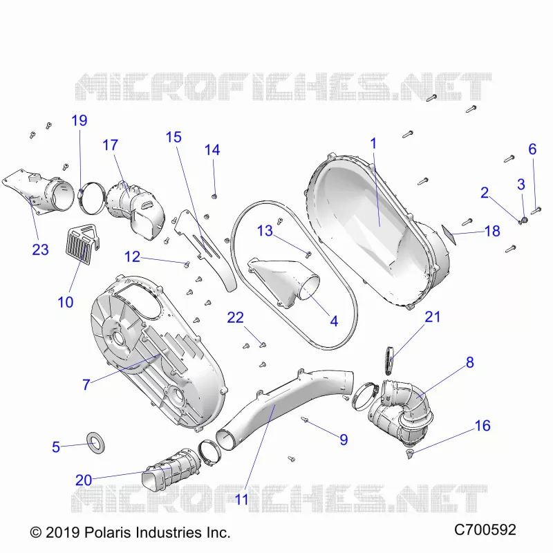 DRIVE TRAIN, CLUTCH COVER AND DUCTING