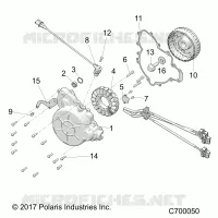 ENGINE, STATOR AND FLYWHEEL