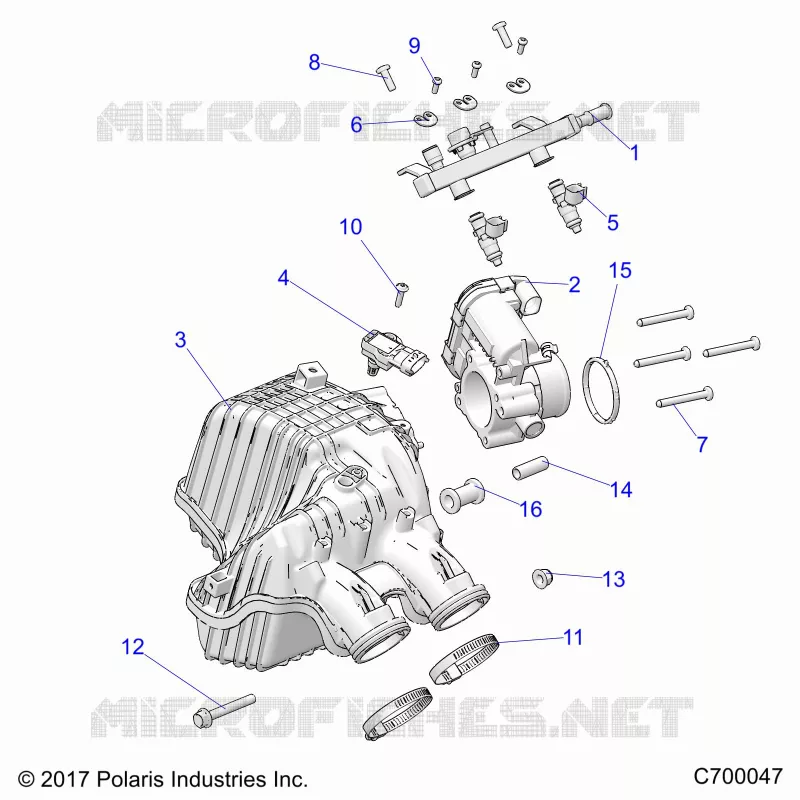 ENGINE, AIR INTAKE MANIFOLD, THROTTLE BODY, FUEL RAIL