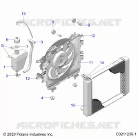 ENGINE, COOLING SYSTEM, RADIATOR, FAN & OVERFLOW BOTTLE