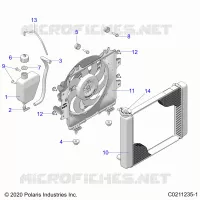 ENGINE, COOLING SYSTEM, RADIATOR, FAN & OVERFLOW BOTTLE