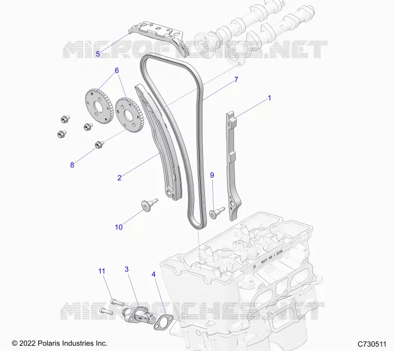 CAM CHAIN AND TENSIONER