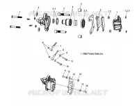 BRAKE, REAR CALIPER MOUNTING