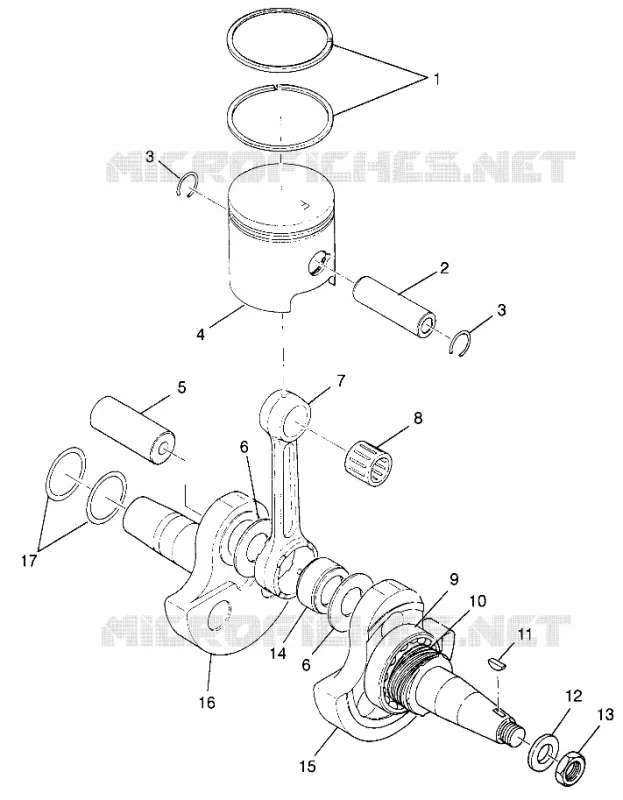 CRANKSHAFT AND PISTON TRAIL BOSS W97AA25C (4940574057C008)