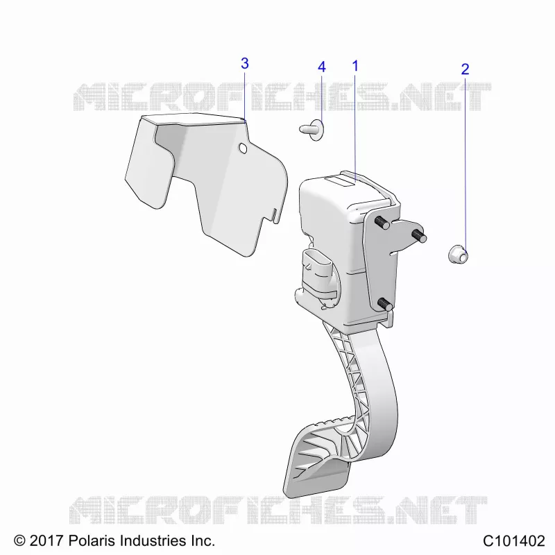 ENGINE, THROTTLE PEDAL AND MOUNT