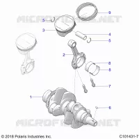 ENGINE, CRANKSHAFT AND PISTON