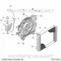 ENGINE, COOLING SYSTEM, RADIATOR, FAN & OVERFLOW BOTTLE