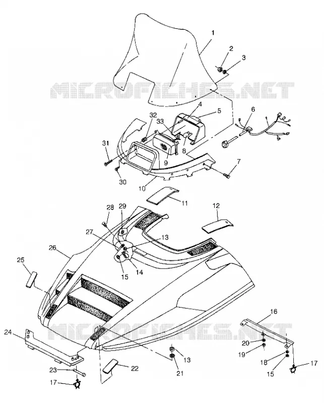 HOOD LITE TOURING 0983133 AND EUROPEAN LITE TOURNG E983133 (4941934193A009)