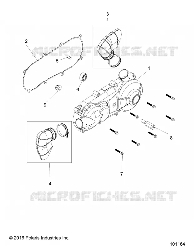 DRIVE TRAIN, CLUTCH COVER AND DUCTING