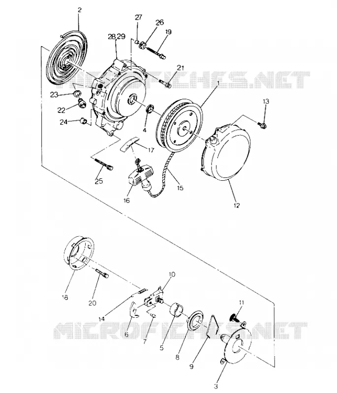 RECOIL STARTER ASSEMBLY 250 4X4 / W928127 (4922872287D005)