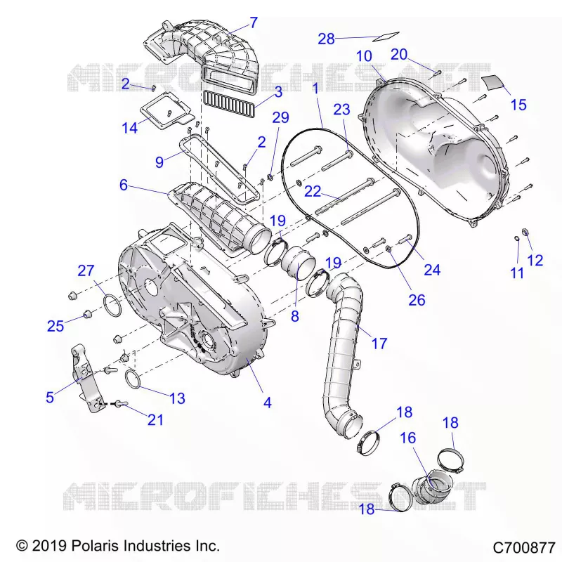 DRIVE TRAIN, CLUTCH COVER AND DUCTING
