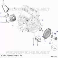 ENGINE, ALTERNATOR, FLYWHEEL, AND STARTER