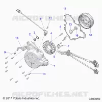 ENGINE, STATOR AND FLYWHEEL