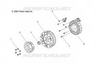 ENGINE, STATOR AND FLYWHEEL