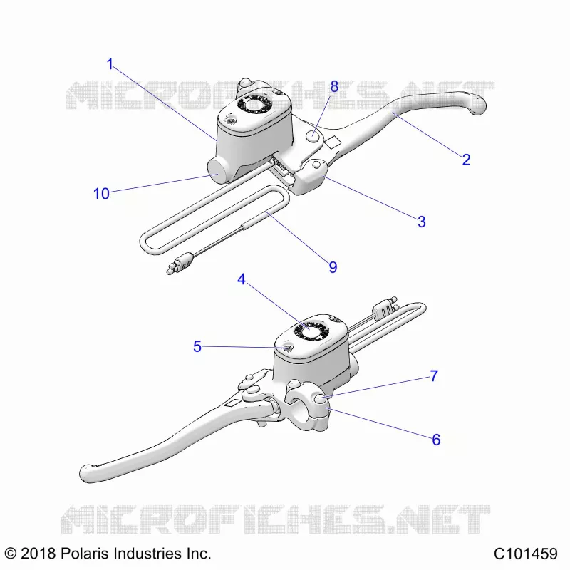 FRONT BRAKE BRAKE LEVER AND MASTER CYLINDER