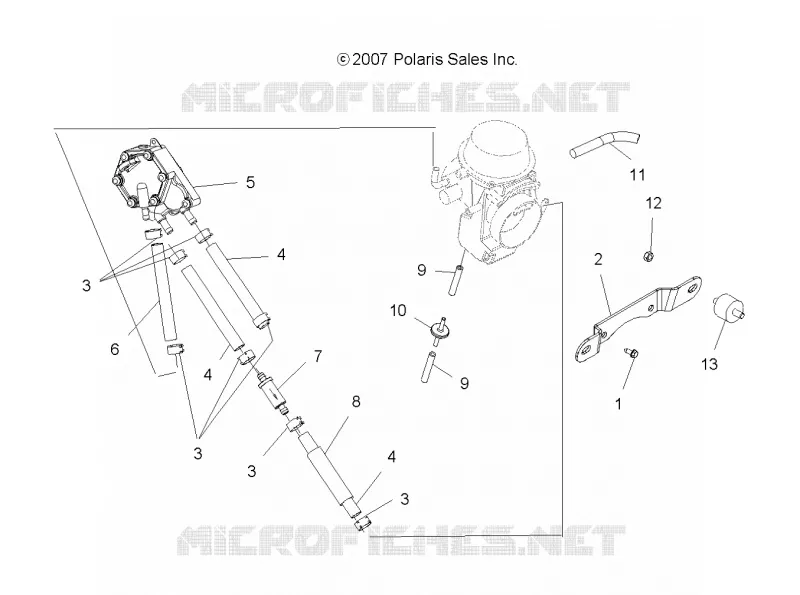 ENGINE, CARBURETOR MOUNTING AND FUEL PUMP AND LINES