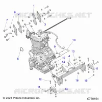 ENGINE, TRANSMISSION MOUNTING & LONG BLOCK- R23M4U57B4/B9 (C730154)
