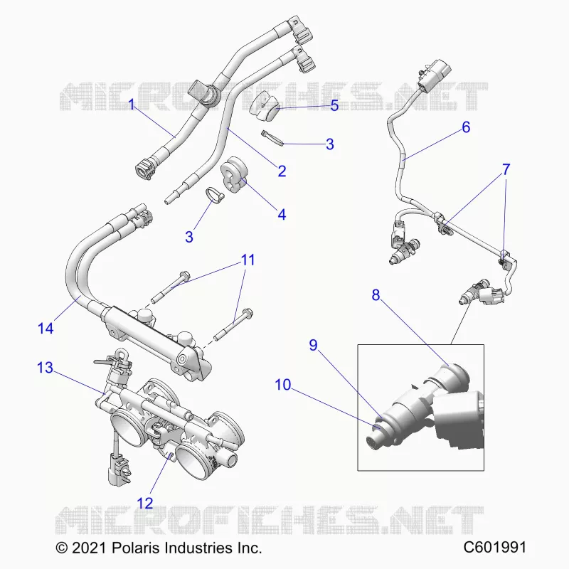 FUEL SYSTEM, RAIL, LINES AND THROTTLE BODY