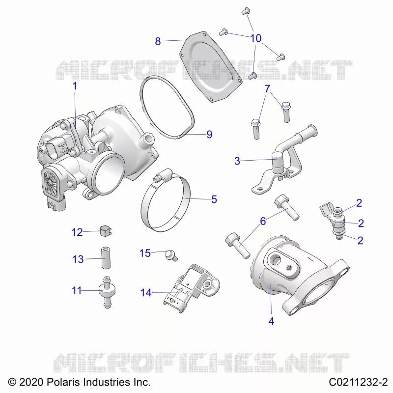 ENGINE, THROTTLE BODY AND FUEL RAIL