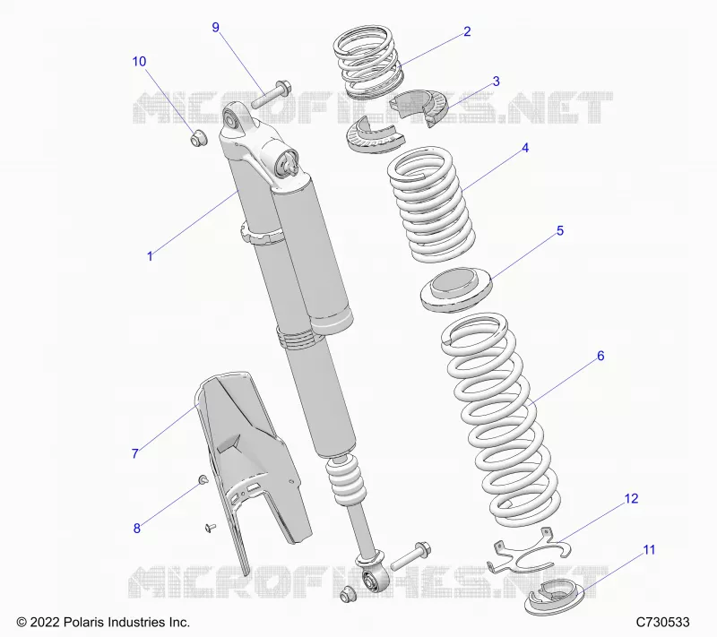 SUSPENSION, REAR SHOCK MOUNTING, STANDARD/PREMIUM