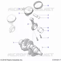 ENGINE, CRANKSHAFT AND PISTON