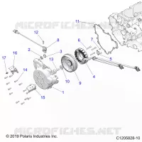 ENGINE, STATOR AND FLYWHEEL