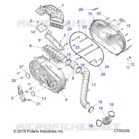 DRIVE TRAIN, CLUTCH COVER AND DUCTING