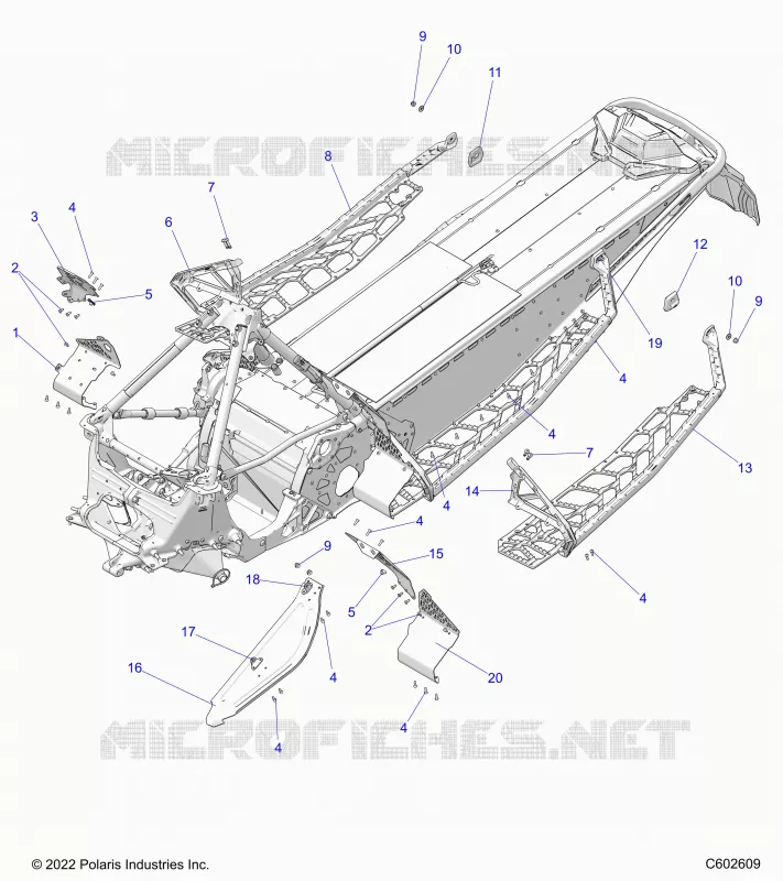 CHASSIS, CLUTCH GUARD, FOOTRESTS, AND RUNNINGBOARDS