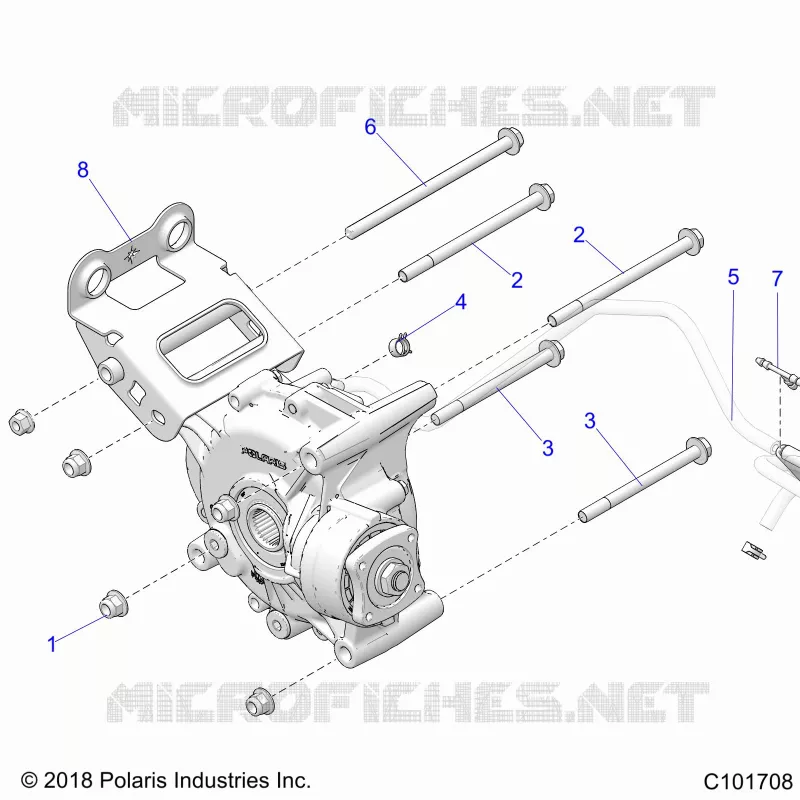 DRIVE TRAIN, GEARCASE MOUNTING, REAR