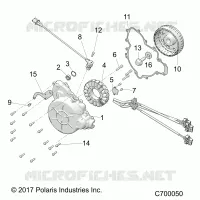 ENGINE, STATOR AND FLYWHEEL