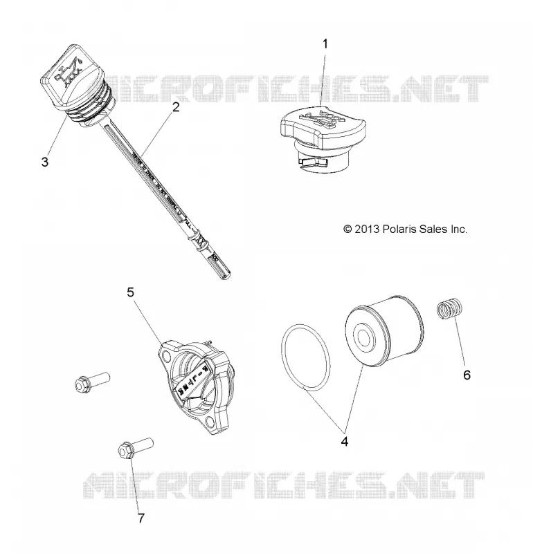 OIL FILTER, DIPSTICK AND FILL CAP