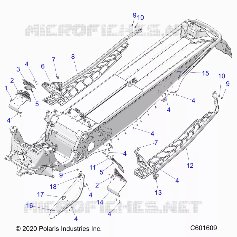 CHASSIS, CLUTCH GUARD, FOOTRESTS, AND RUNNINGBOARDS