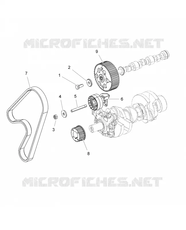 ENGINE, TIMING PULLEY, TIMING BELT, JOCKEY PULLEY