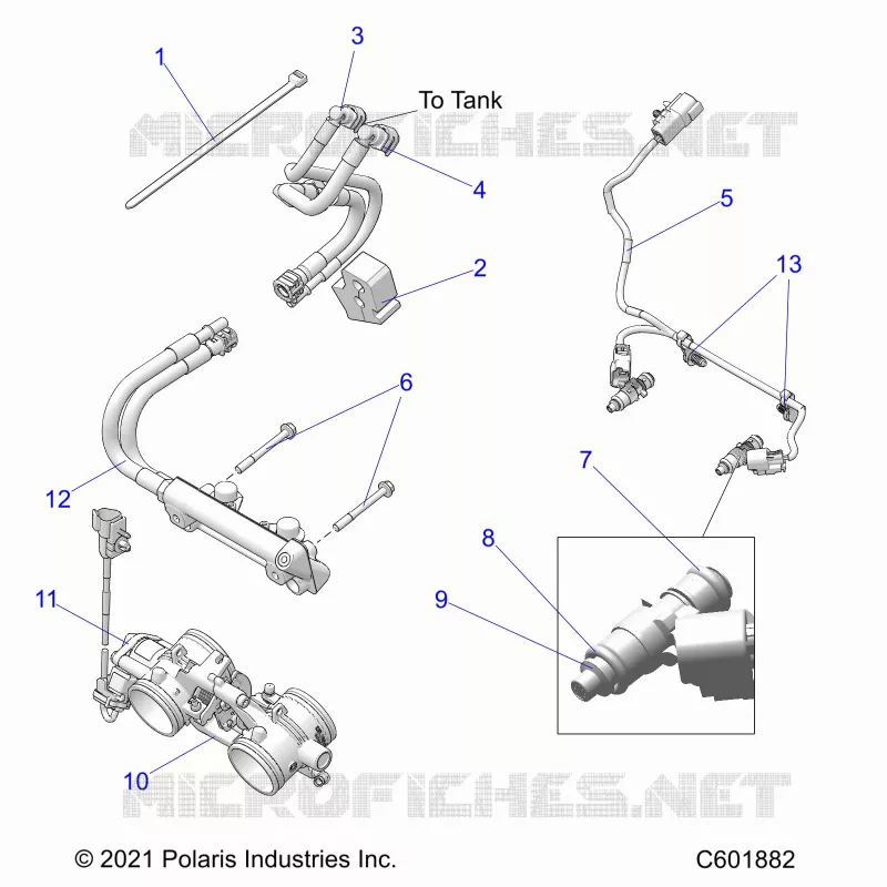 FUEL SYSTEM, RAIL, LINES AND THROTTLE BODY