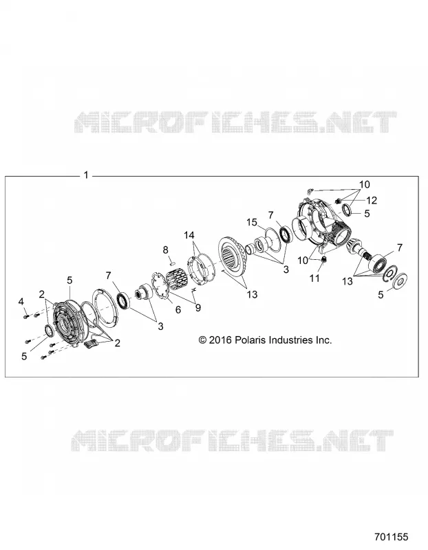 DRIVE TRAIN, FRONT GEARCASE INTERNALS (TO 11/1/16)