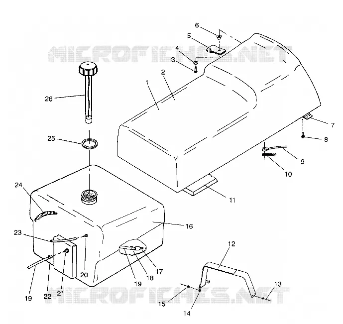 SEAT   GAS TANK ASSEMBLY WIDETRAK / 0932064 (4922982298002A)