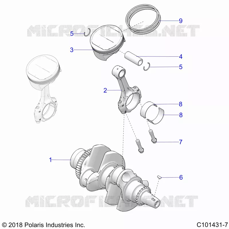 ENGINE, CRANKSHAFT AND PISTON
