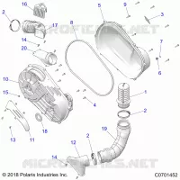 DRIVE TRAIN, CLUTCH COVER AND DUCTING