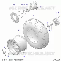 WHEELS, REAR TIRE AND BRAKE DISC
