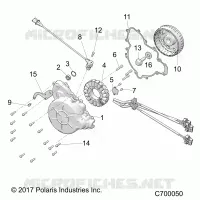 ENGINE, STATOR AND FLYWHEEL