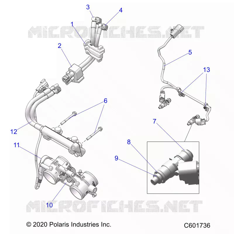 FUEL SYSTEM, RAIL, LINES AND THROTTLE BODY