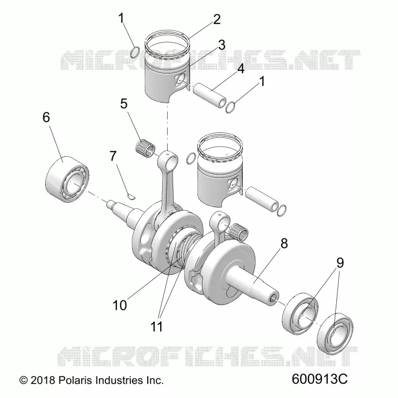 ENGINE, PISTON AND CRANKSHAFT