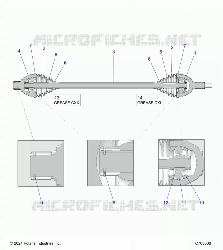 DRIVE TRAIN, HALF REAR SHAFT