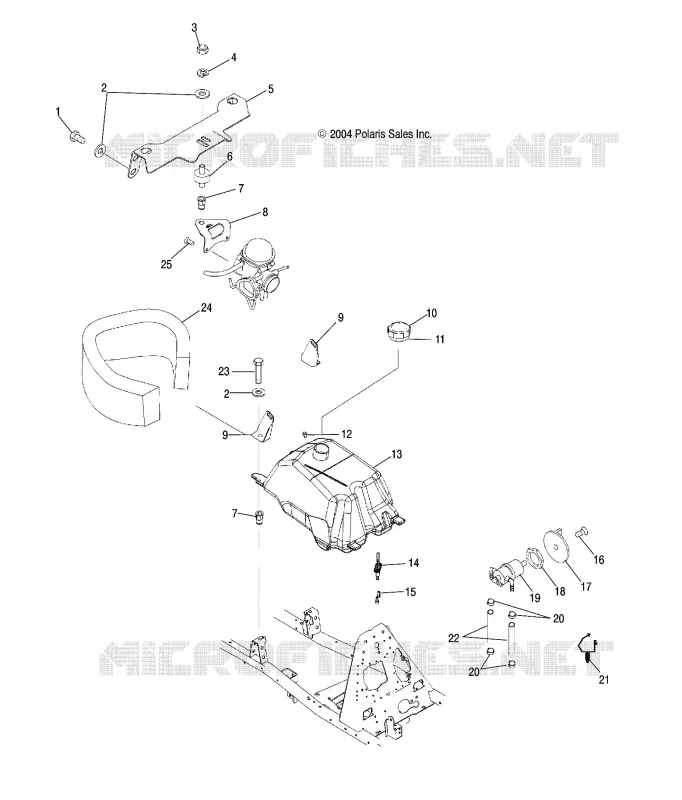 FUEL TANK AND CARBURETOR MOUNTING
