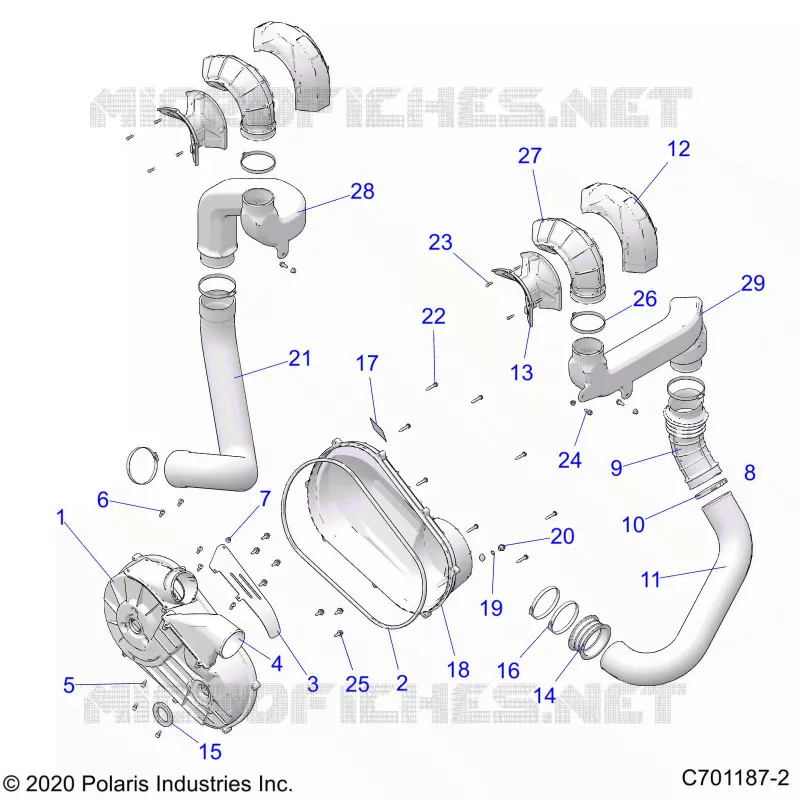 DRIVE TRAIN, CLUTCH COVER AND DUCTING
