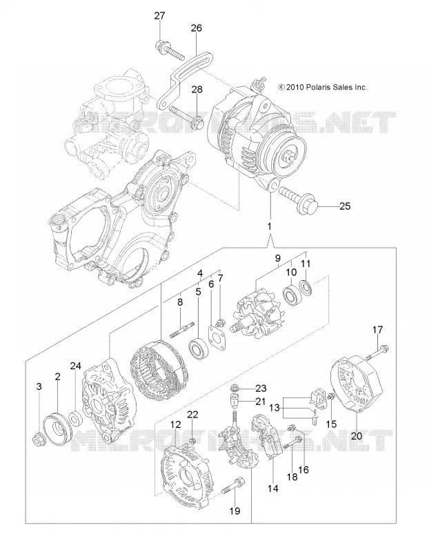 ENGINE, ALTERNATOR