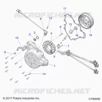 ENGINE, STATOR AND FLYWHEEL