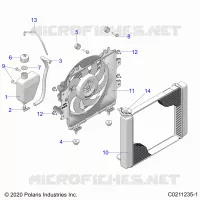 ENGINE, COOLING SYSTEM, RADIATOR, FAN & OVERFLOW BOTTLE